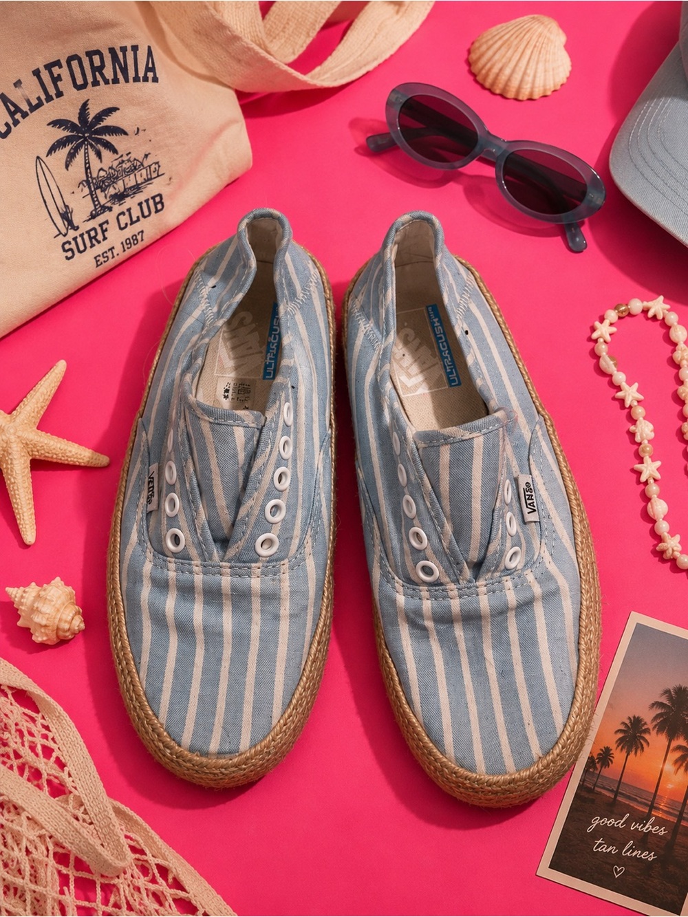 Vans Blue and White Checkered Sneakers